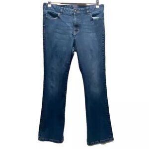 Chaps Denim Petite Jeans Women's 12P Blue Pants Straight Leg Mid Rise Stretch